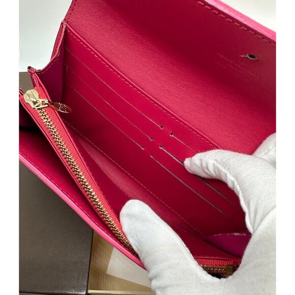 Rare Louis Vuitton Authentic LV Long Wallet Pink Floral Vernis Original Box - Picture 4 of 12